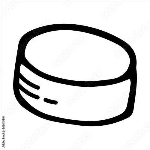Hockey puck doodle style vector illustration isolated on white