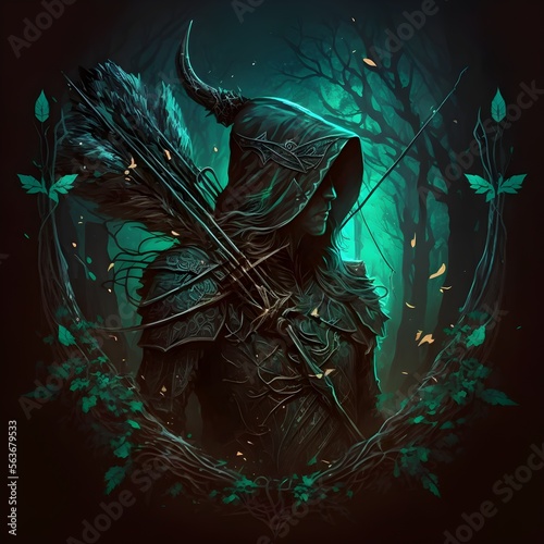 archer warrior in the scary forest