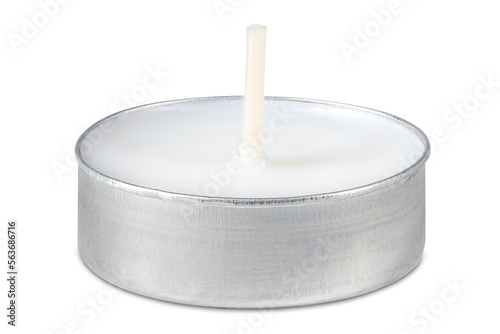 Candle. Tea Lights Candle. Mini Tealight candles for home decoration. Dripless and long lasting paraffin or white beeswax. Good for essential oil diffuser or aroma lamps. Isolated white background
