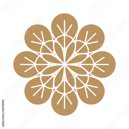 Abstrak Gold Circle Flower Logo Template Desain Ilustrasi. Vektor EPS 10. ilustrasi stok
