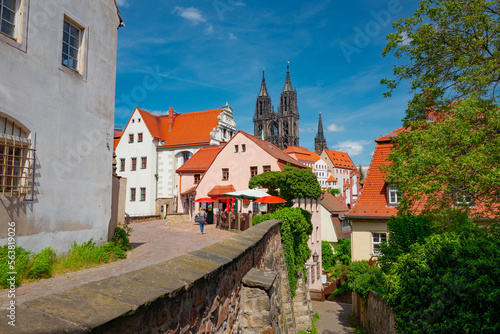 12.05.2022 view of the Albrechtsburg castle and the Meissen Cathedral. Meissen, Saxony, Germany