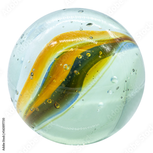 one mixed colorful glass or ceramic marble or ball