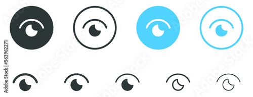 eye icon set. vision icon, see view icons - eyesight symbol - sight look sign - Show, Visible, Preview, Watch icon button