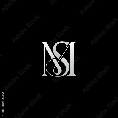 Initials MS logo design. Initial Letter Logo. Luxury logo template