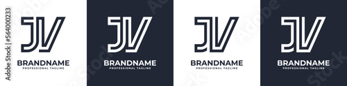 Simple JV Monogram Logo, suitable for any business with JV or VJ initial.