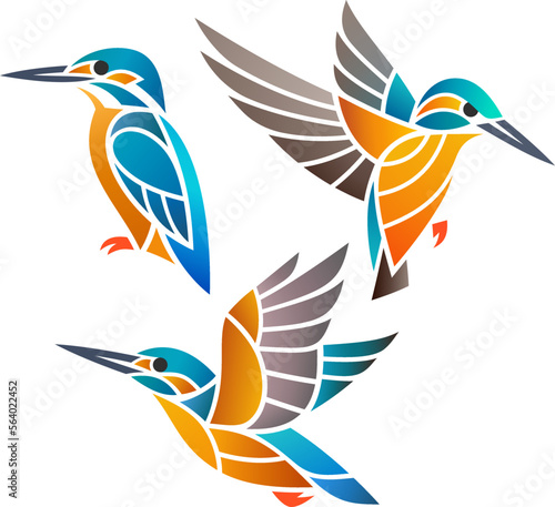Stylized Kingfishers