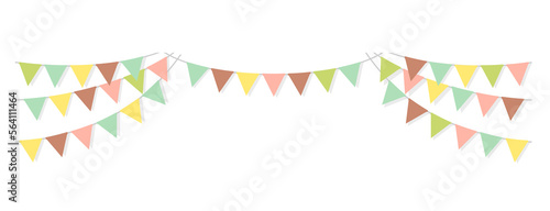 Bunting garland (pennant flags) decoration illustration / png, no background