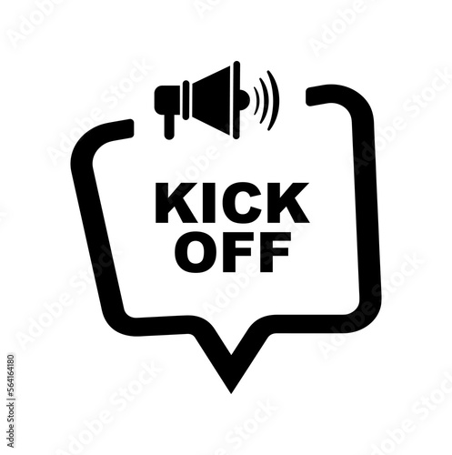 kick off sign on white background