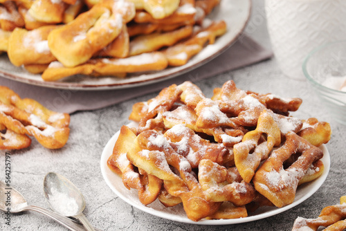 Angel wings, traditional sweet crisp pastry