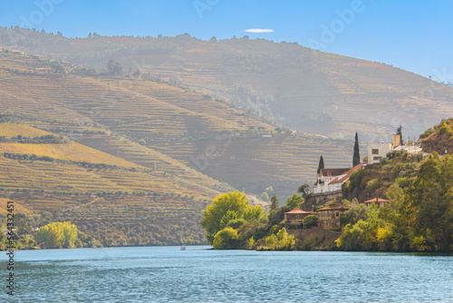 Landscape view of the beautiful douro river valley near Pinhao in Portugal
