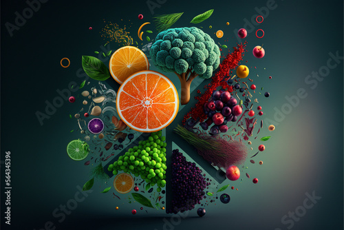 abstract nutritionist symbol background generative AI