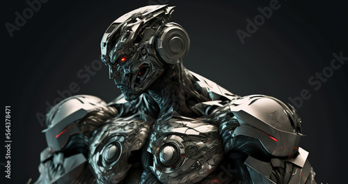 Modern futuristic cyborg fighter wallpaper