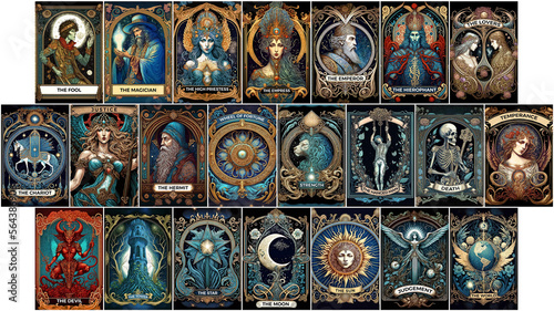 Set of tarot card, digital illustration
