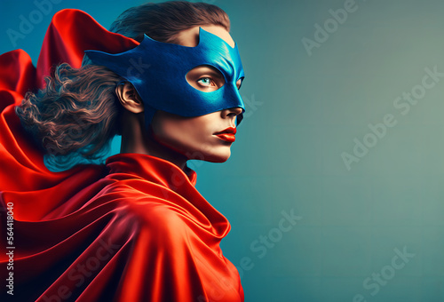Super hero woman wearing a mask. Generative ai