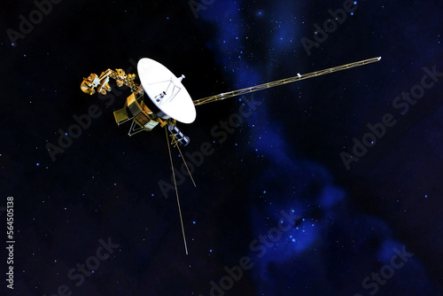 Space probe in deep space. Elements of this image furnished by NASA