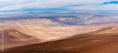 Panorama of the desolate and barren atacama desert, Chile