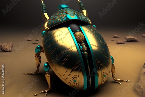 Ancient Egyptian scarab beetle Generative AI