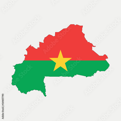 Burkian Faso map and flag national emblem graphic element Illustration template design