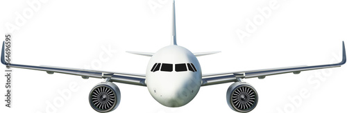 Aircraft or airplane on front view