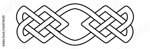 Celtic national style interlaced pattern isolated vector. Celtic knot vector illustration. Nordic symbol. Symmetric geometric symbol.