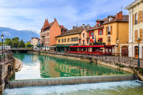 Annecy, France. Quai de l'Ile and canal in the old city.