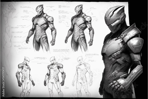  sketching drawing development prototype process design idea, drawing robot ketches, cartoon character, infografic, concepts, designer's drawing table