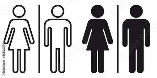 ofvs311 OutlineFilledVectorSign ofvs - toilet vector icon . wc - woman man sign . restroom . isolated transparent . black outline and filled version . AI 10 / EPS 10 / PNG . g11651