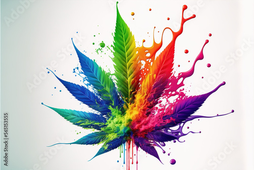 abstract colorful background with cannabis