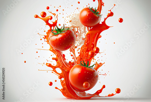 tomato in red sauce splash