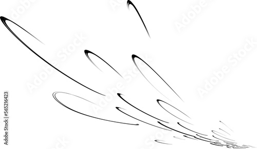 Sketchy splashes or traces of movement scattered upon landing (falling). For logos, postcards, banners. Vector.