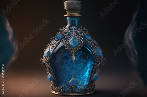 bottle flask potion of icy mana - generative ai, ai