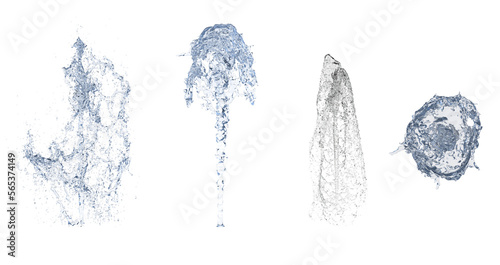 Fountain isolated transparent background 3d rendering 