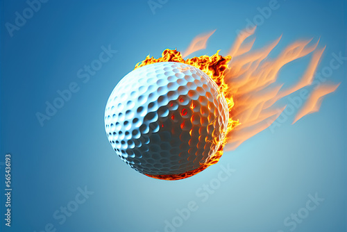 golf ball on fire, ai generated