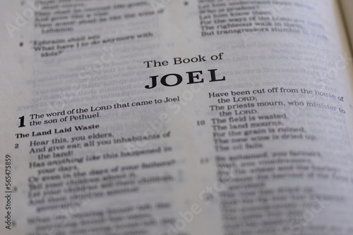 title page from the book of Joel in the bible or torah for faith, christian, jew, jewish, hebrew, israelite, history, religion