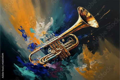 Trąbka, instrument muzyczny, abstrakcja, abstrakcyjny 4