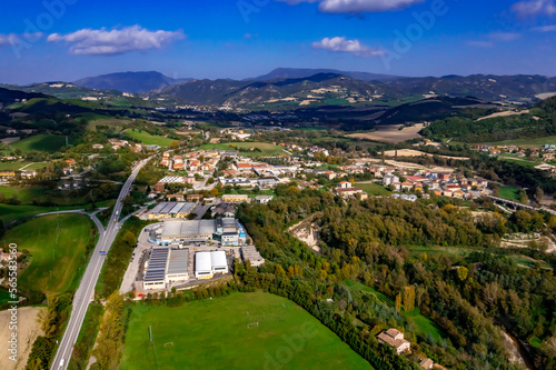 Cagli in Italy Aerial View