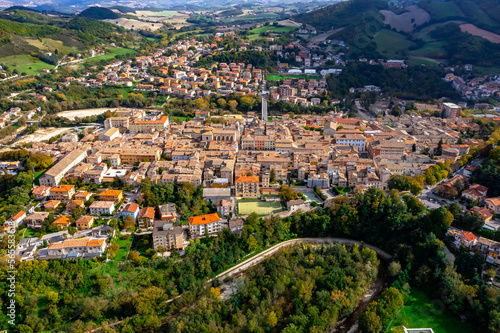 Cagli in Italy Aerial View