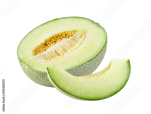 Green melon isolated on transparent png
