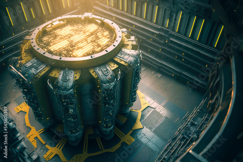Nuclear reactor inside metal enclosure: power generation, Generative AI
