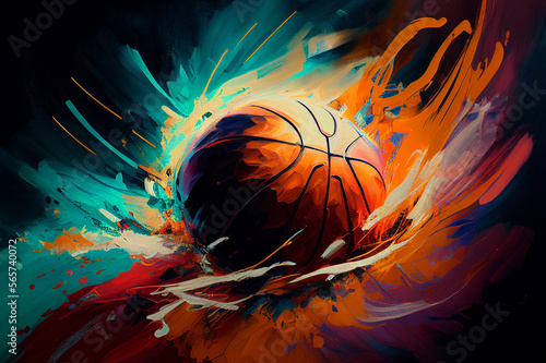 Piłka do koszykówki abstrakcja 3