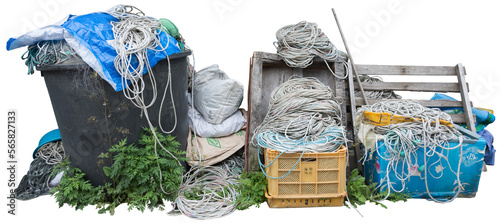 Isolated PNG cutout of trash on a transparent background, ideal for photobashing, matte-painting, concept art 