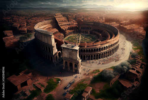 Ancient Rome top view panorama