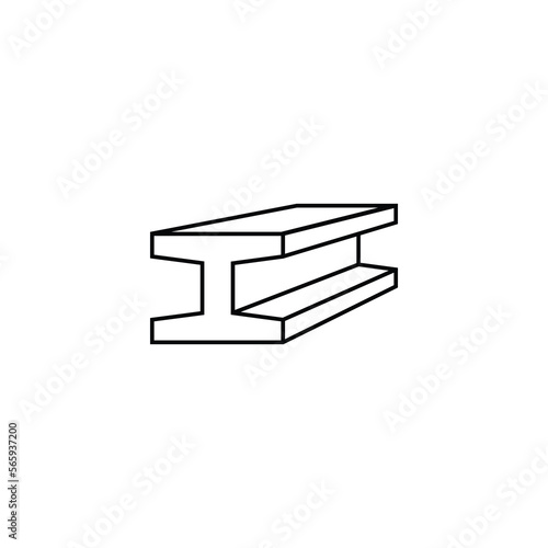 steel i beam icon isolated vector graphics