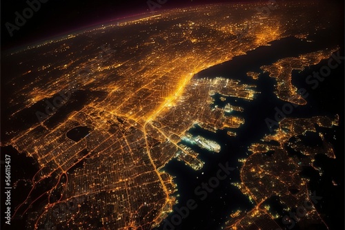 City lights from space with Generative AI