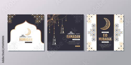 happy ramadan kareem greeting card collection template
