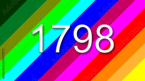 1798 colorful rainbow background year number
