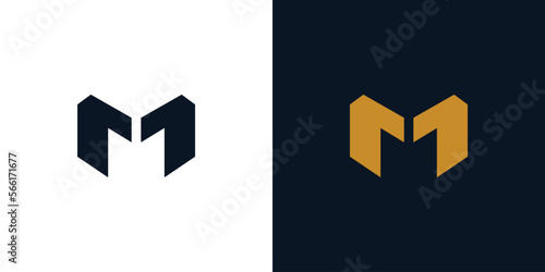 Modern and strong letter M initials logo design