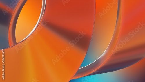 Red, orange, intertwined bent glassy objects abstract, dramatic, passionate, luxurious, modern 3D rendering graphic design elemental background material