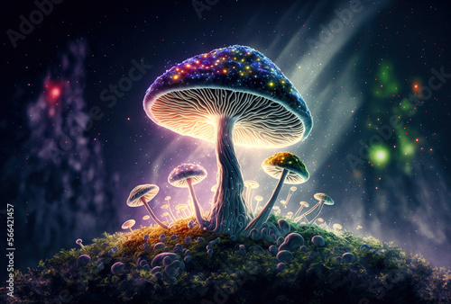 Magic Mushroom. AI Generated