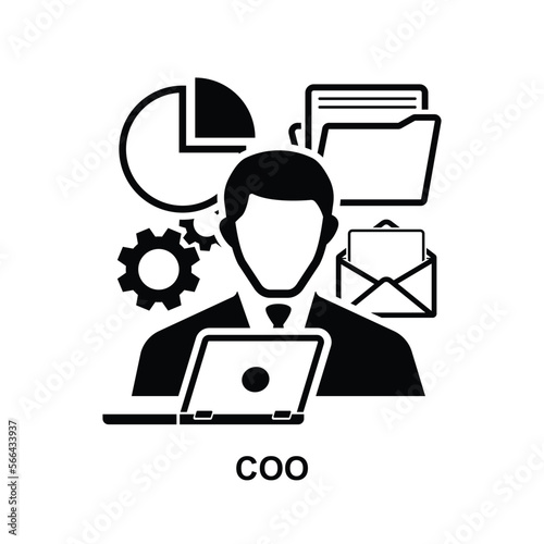 COO icon. Chief operating officer icon isolated on white background vector illustration.